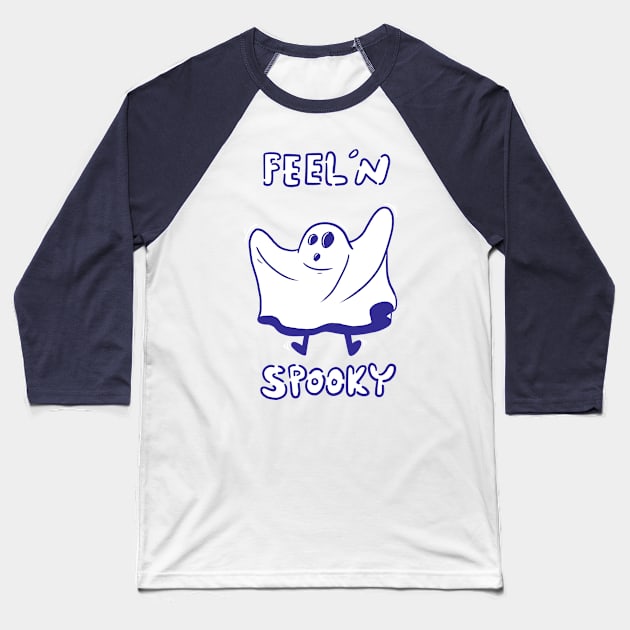 Feeli'n Spooky Baseball T-Shirt by JenjoInk